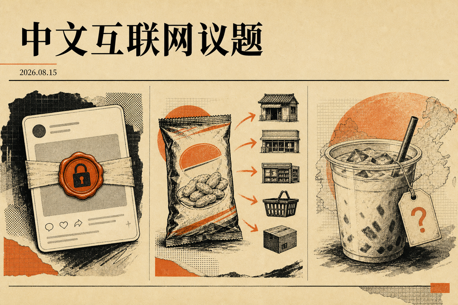 自制议题示意图:朋友圈编辑边界、成熟品牌转型与本土冰奶品类,不代表新闻机构报道或背书