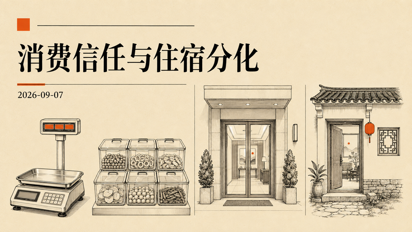 自制插画:2026年9月7日消费信任与住宿分化